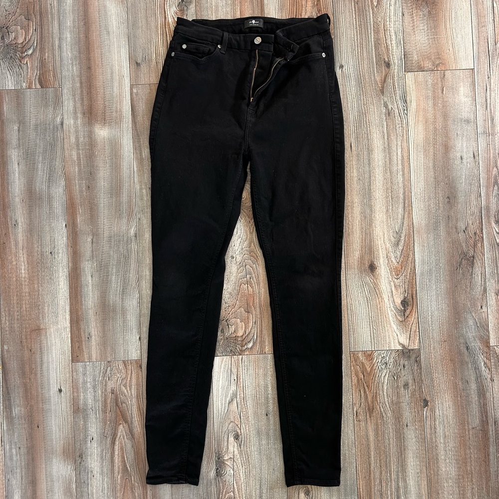 7 For All Mankind Black Skinny Jeans – Size 29